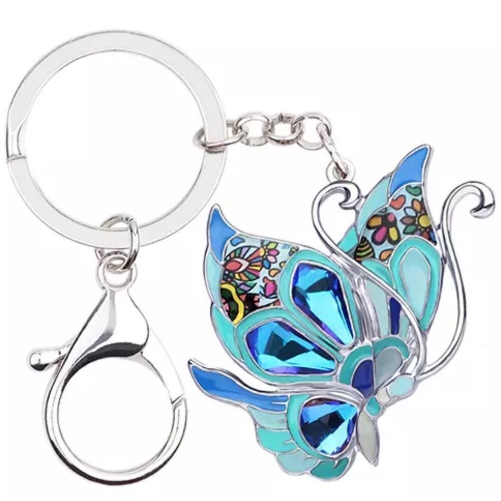 BLUE BUTTERFLY KEYRING